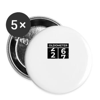 Oldomètre 27e anniversaire Drôle de slogan Turning 27 - Lot de 5 grands badges (56 mm) - blanc - Devant