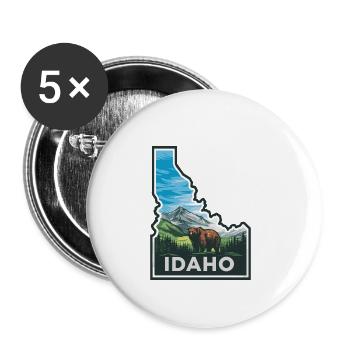 Erkunden Sie Idaho Wildnis Abenteuer Bär - Buttons groß 56 mm (5er Pack) - Weiß - Vorne