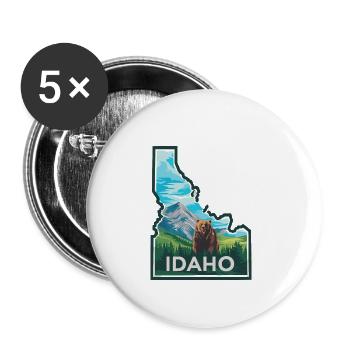 Erkunden Sie Idaho Wildnis Abenteuer Bär - Buttons groß 56 mm (5er Pack) - Weiß - Vorne