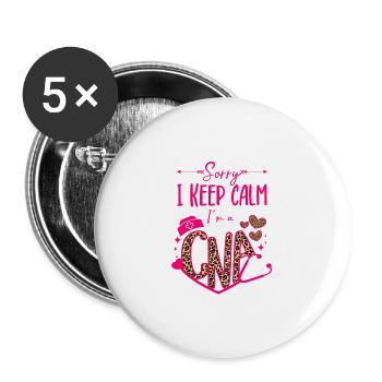 CNA Nursing Quotes Funny Nurse Lovers Cute CNA - Buttons large 2.2''/56 mm (5-pack) - white - Front