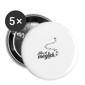Alles ist möglich für einen Optimisten - Buttons groß 56 mm (5er Pack) - Weiß - Vorne