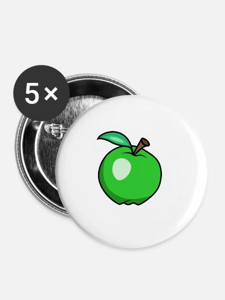 Apfel - Buttons groß 56 mm (5er Pack) - Weiß