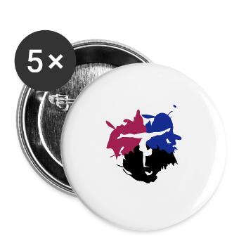 Turnen, Turner & Farb - Splash - Buttons groß 56 mm (5er Pack) - Weiß - Vorne