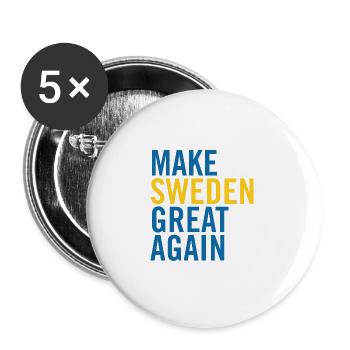 Rendre à la Suède sa grandeur - Lot de 5 grands badges (56 mm) - blanc - Devant