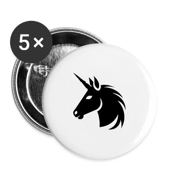 Einhorn - Buttons groß 56 mm (5er Pack) - Weiß - Vorne