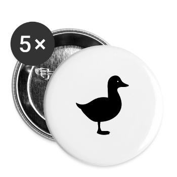 Ente - Buttons groß 56 mm (5er Pack) - Weiß - Vorne