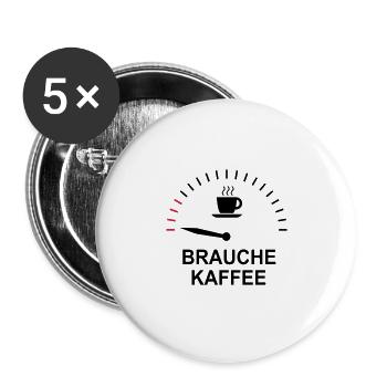 Kaffee - Buttons groß 56 mm (5er Pack) - Weiß - Vorne