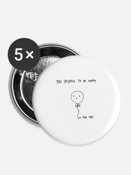 Love friendship partner - Buttons large 2.2''/56 mm (5-pack) - white