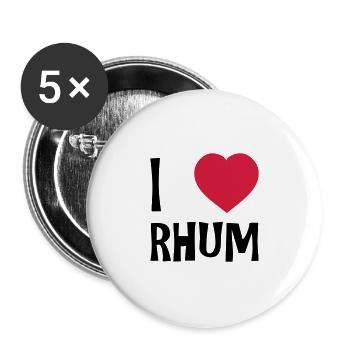 I Love Rhum - Lot de 5 grands badges (56 mm) - blanc - Devant