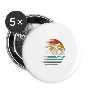 Gravel bike Gravel road bike bike gift retro - Buttons large 2.2''/56 mm (5-pack) - white - Front