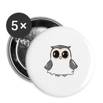 Owl Halloween Funny Ghost - Buttons large 2.2''/56 mm (5-pack) - white - Front