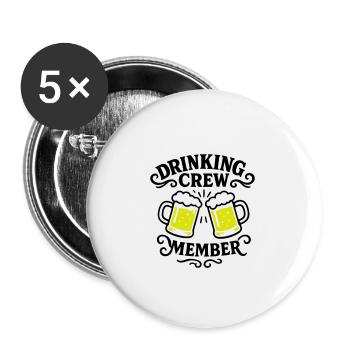Drinking Crew Beer - Buttons large 2.2''/56 mm (5-pack) - white - Front