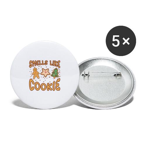 Smells Like Cookie- Weihnachtskekse - Buttons groß 56 mm (5er Pack)