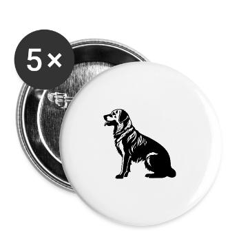 Golden Retriever Dog Icon - Buttons large 2.2''/56 mm (5-pack) - white - Front