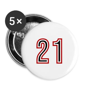 Maillot 21 Nombre d’années - Lot de 5 grands badges (56 mm) - blanc - Devant