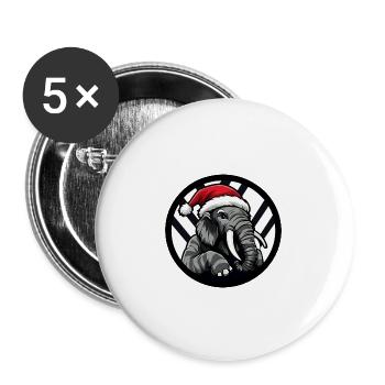 Noël mammouth Noël - Lot de 5 grands badges (56 mm) - blanc - Devant