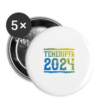 Ténérife 2024 - Lot de 5 grands badges (56 mm) - blanc - Devant