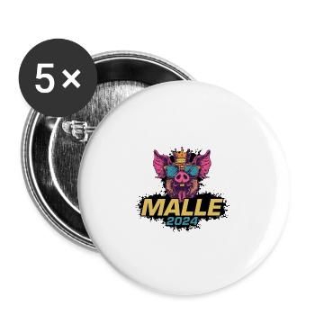 Malle 2024 Cochon de fête - Lot de 5 grands badges (56 mm) - blanc - Devant
