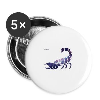 Skorpion - Sternzeichen - Buttons groß 56 mm (5er Pack) - Weiß - Vorne