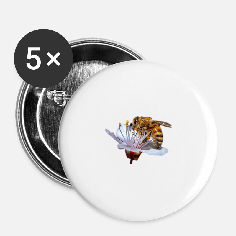 Bee / Bee - Buttons large 2.2''/56 mm (5-pack) - white