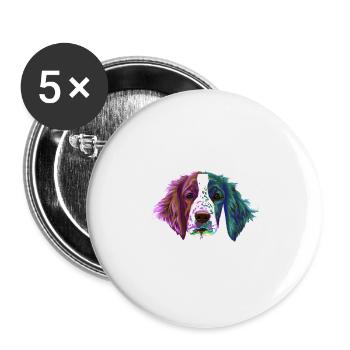 Splash Welsh Springer Spaniel Dog - Buttons large 2.2''/56 mm (5-pack) - white - Front