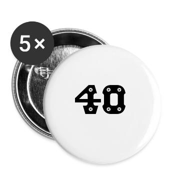 40th birthday - Buttons large 2.2''/56 mm (5-pack) - white - Front