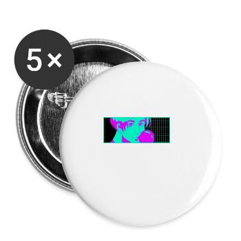 Regarder Anime Eat Ramen Play Jeux Manga Ga - Lot de 5 grands badges (56 mm) - blanc - Devant