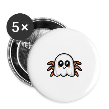 Tarantula Halloween Funny Ghost - Buttons large 2.2''/56 mm (5-pack) - white - Front