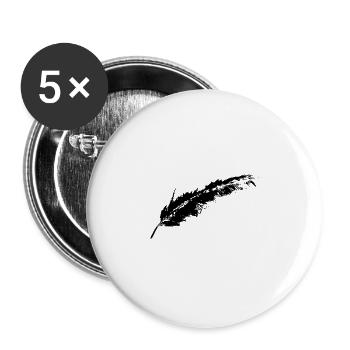 Plume KEIKO Feather Freedom BW noir et blanc bébé - Lot de 5 grands badges (56 mm) - blanc - Devant