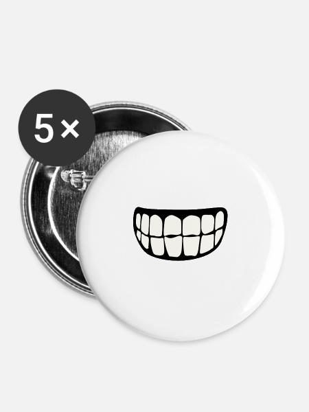 Zahnlächelprothese 206 S. - Buttons groß 56 mm (5er Pack) - Weiß