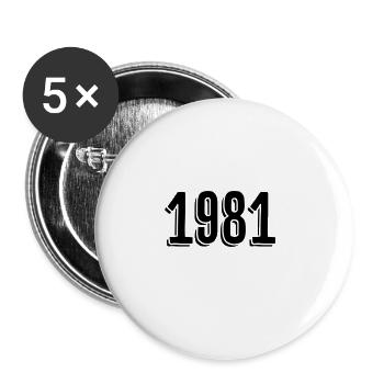 Année de naissance 1981 Cadeaux - Lot de 5 grands badges (56 mm) - blanc - Devant