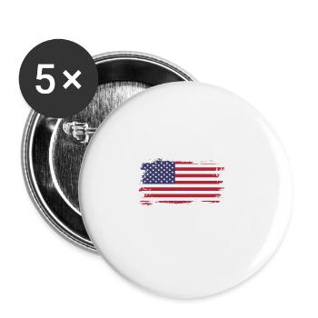 Baseball Papa American Flag Enkel der Väter Tag de - Buttons groß 56 mm (5er Pack) - Weiß - Vorne
