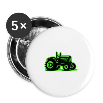 Traktor Landwirtschaft Symbol - Buttons groß 56 mm (5er Pack) - Weiß - Vorne