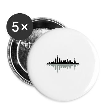 Skyline New York City - Buttons groß 56 mm (5er Pack) - Weiß - Vorne
