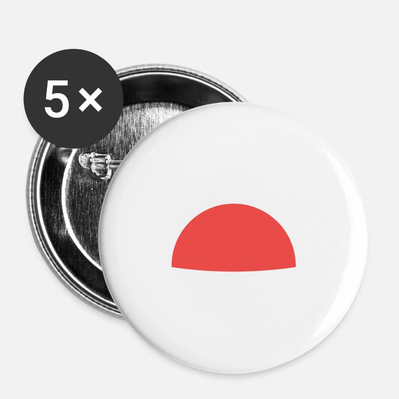 Clip - semicircle red - Buttons large 2.2''/56 mm (5-pack) - white