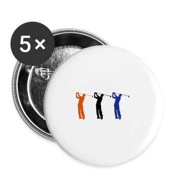golf - Lot de 5 grands badges (56 mm) - blanc - Devant