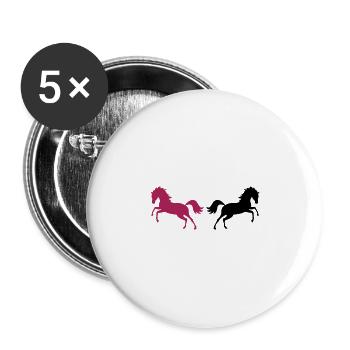 horses 02 - Buttons groß 56 mm (5er Pack) - Weiß - Vorne