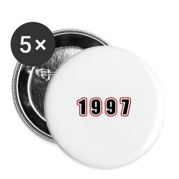 1997 Jahr Geburtstag - Buttons groß 56 mm (5er Pack) - Weiß - Vorne