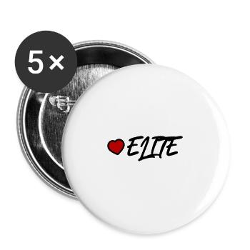 Elite Heart - Buttons large 2.2''/56 mm (5-pack) - white - Front