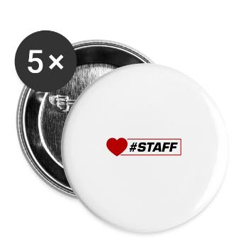 Cœur du personnel - Lot de 5 grands badges (56 mm) - blanc - Devant
