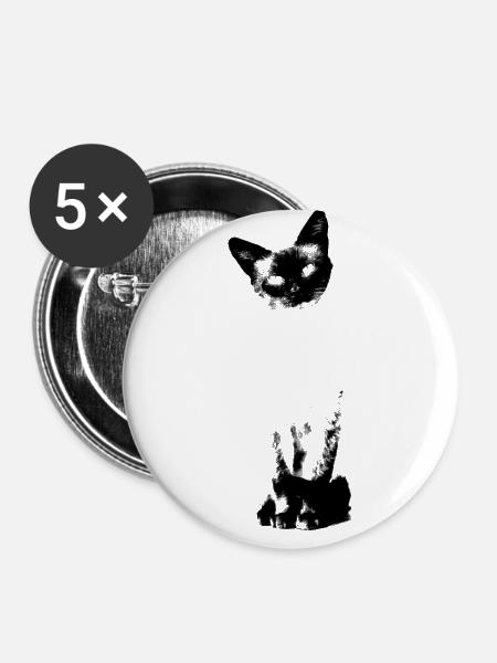 Siamkatze - Buttons groß 56 mm (5er Pack) - Weiß