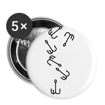 Icône de pêcheur à la ligne - Lot de 5 grands badges (56 mm) - blanc - Devant