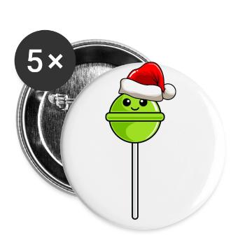 Lollipop Christmas Comic Noël - Lot de 5 grands badges (56 mm) - blanc - Devant