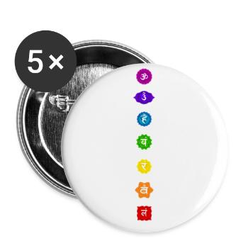 Chakras - glow - Buttons large 2.2''/56 mm (5-pack) - white - Front