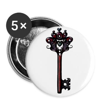 Red Magic Key - Buttons large 2.2''/56 mm (5-pack) - white - Front