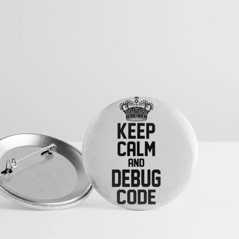 Keep Calm And Debug Code Programmer Nerd Software Buttons groß 56 mm (5er Pack)