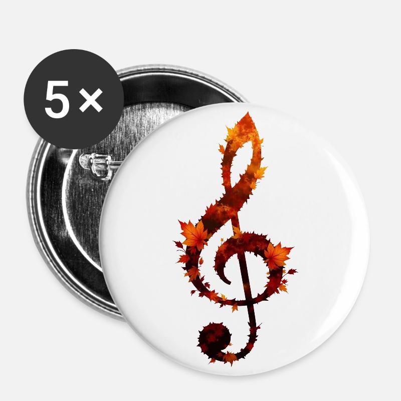Autumn Treble Clef - Buttons large 2.2''/56 mm (5-pack) - white