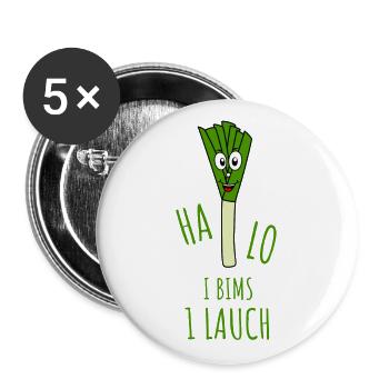 Halo I Bims 1 Lauch Grün - Buttons groß 56 mm (5er Pack) - Weiß - Vorne