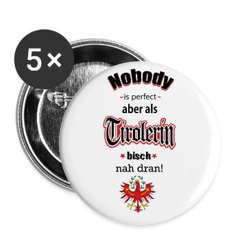 Tirol - Buttons groß 56 mm (5er Pack) - Weiß - Vorne