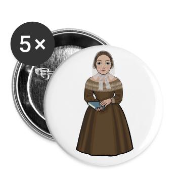 Fredrika Bremer - Buttons groß 56 mm (5er Pack) - Weiß - Vorne